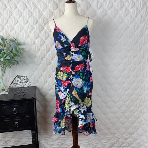 NWT Aidan Mattox Ruffled High/Low Cocktail Dress - Picture 3 of 12